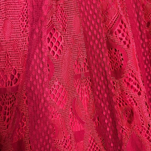 NWT Foxiedox Raspberry Gloria Lace Sheer Waist Dress Size XSmall - Picture 10 of 13